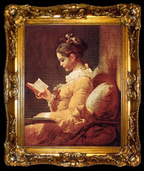 framed  Jean Honore Fragonard A Young Girl Reading, ta009-2